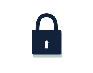 Monochromatic padlock and lock icon, concept of SSL, information data protection, security, and internet safety
