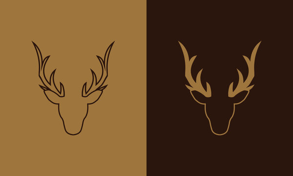 Deer head creative design logo vector. Deer illustration