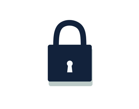 Monochromatic padlock and lock icon, concept of SSL, information data protection, security, and internet safety
