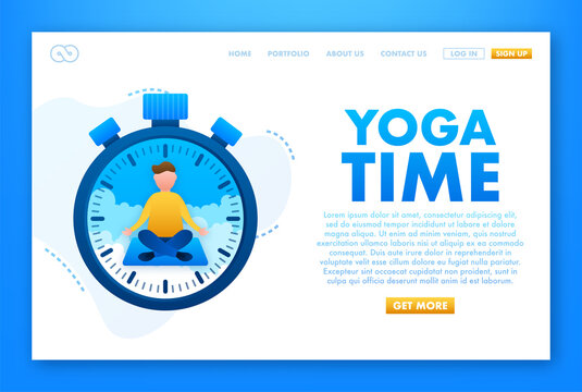 Yoga time. Vector stock illustration. Health care