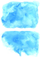 blue abstract watercolor hand drawn background