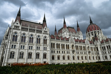 Hungarian Parliament Building Országház view from the back.