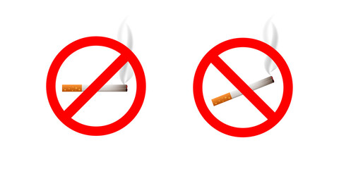 No smoking vector illustration. Tobacco cigarette smoke prohibition.