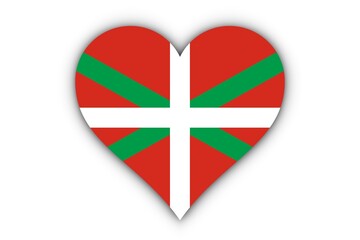 Bandera de Euskadi en corazón - obrazy, fototapety, plakaty