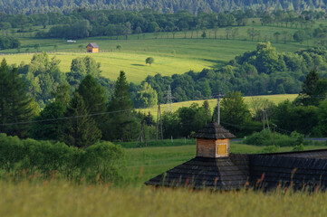 Zielone łąki w Bieszczadach, Lutowiska.