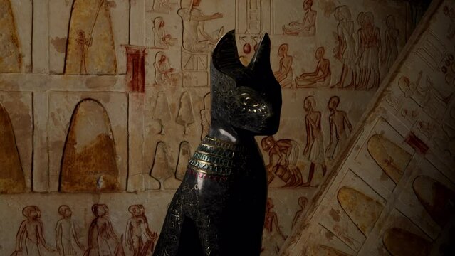 Ancient Egypt Cat Statue II.Animation. 1920&times;1080.11 Second Long.