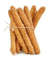 crispy bread straw. With clipping path