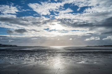 Obraz premium Sunset over Instow beach looking towards Northam