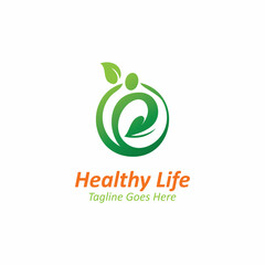 Fototapeta premium People leaf wellness logo abstract nature design Vector