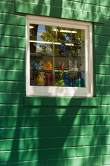 A window of an antique shop, Mount Dora, Florida, USA