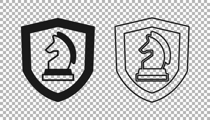 Black Chess icon isolated on transparent background. Business strategy. Game, management, finance. Vector
