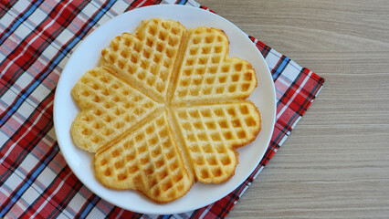 Waffles on a plate.