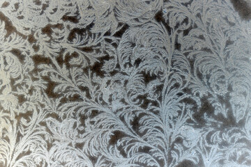 Pattern on cement floor, under low temperature and natural conditions