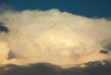 The Sunset Cloud And The Airplane