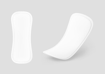 Realistic women pad mockup. Perspective and front view. Vector illustration. Сan be used for healthcare, medical and other needs. EPS10.  © realstockvector