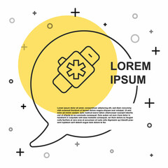 Black line Smart watch showing heart beat rate icon isolated on white background. Fitness App concept. Random dynamic shapes. Vector