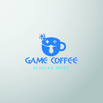 Coffee Logo blue and color vector design
