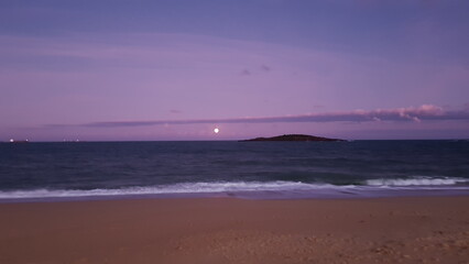 Full moon in the ocean. 