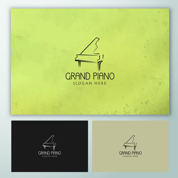 Grand piano logo vector design