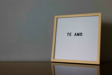 Te Amo Letterboard with copy space 