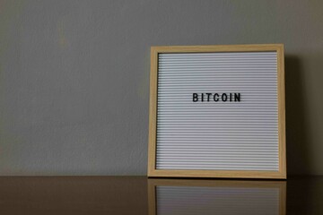 Bitcoin Letterboard with copy space 