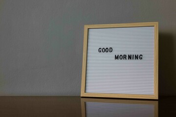 Good Morning Letterboard with copy space 
