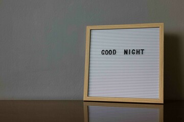 Good night Letterboard with copy space 