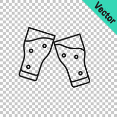 Black line Glass of beer icon isolated on transparent background. Vector