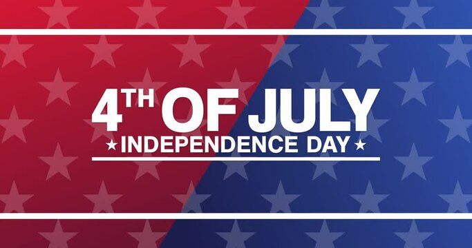 4th of July. Independence Day. Motion design holiday animation footage. Loop video. 