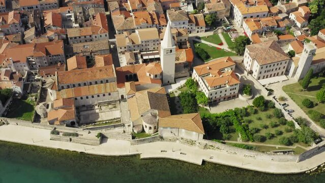 Aerial photo of Porec town, Istra, Croatia