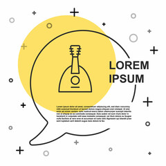 Black line Musical instrument balalaika icon isolated on white background. Random dynamic shapes. Vector