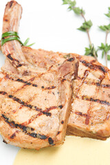 grilled steak with vegetables