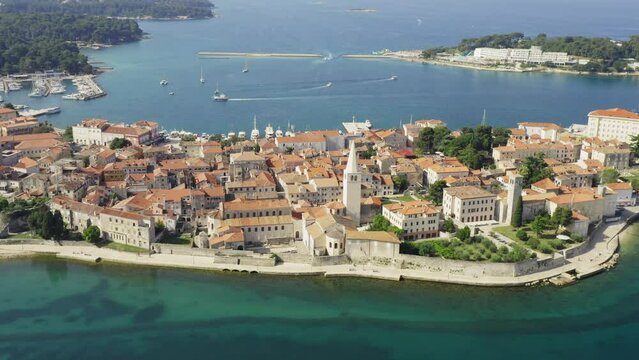 Aerial photo of Porec town, Istra, Croatia