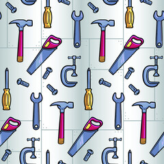 Tools Cartoon Seamless Pattern