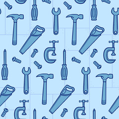 Tools Cartoon Seamless Pattern
