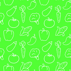 Veggies Cartoon Food Seamless Pattern