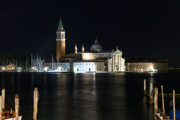 Obraz premium Venezia paesaggio notte Isola San Giorgio