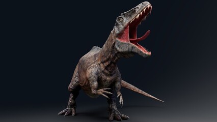 Acrocanthosaurus dinosaur , of background. 3d rendering