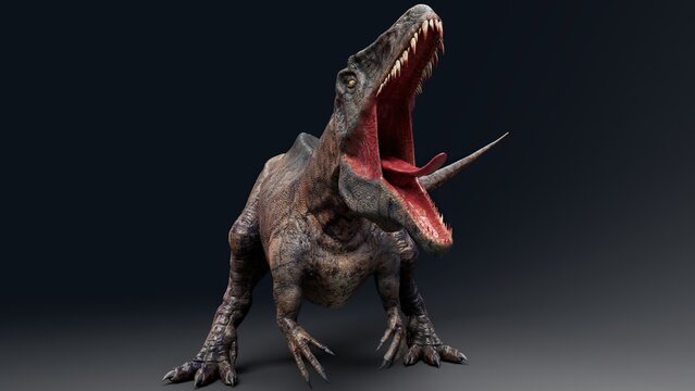 Acrocanthosaurus dinosaur , of background. 3d rendering