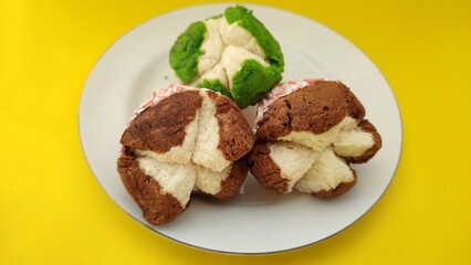 steamed sponge on a white plate