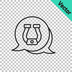 Black line Horseshoe icon isolated on transparent background. Vector