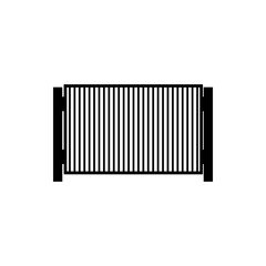 Black metal fence house design clipart vector