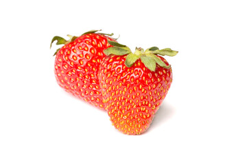 Strawberries isolated on white, top view