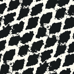 Monochrome Grunge Textured Grid Pattern