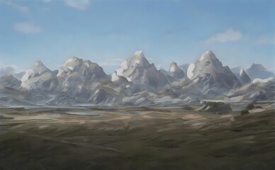 Fototapeta premium illustration of mountain range