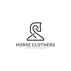 horse clothers logo line art minimalist symbol icon logo vector illustration design premium vector