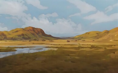 landscape with sky and clouds