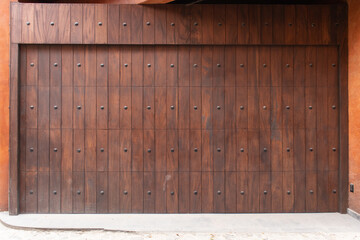 wooden house garage gate door texture background in vla'quirico, Tlaxcala 
