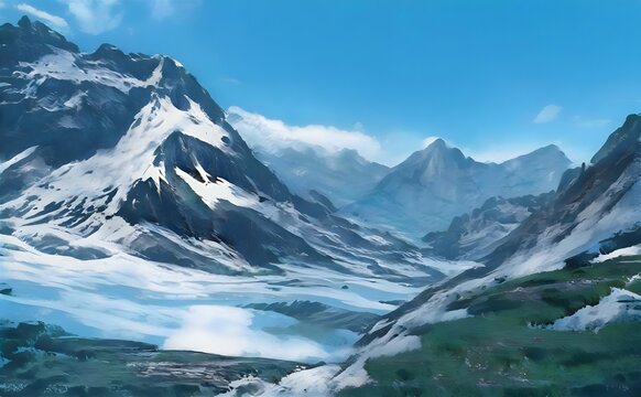 illustration of snow covered mountains © @uniturehd