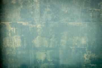 vignette of green vintage wall backdrop texture background, Grunge green background peeling distressed paint